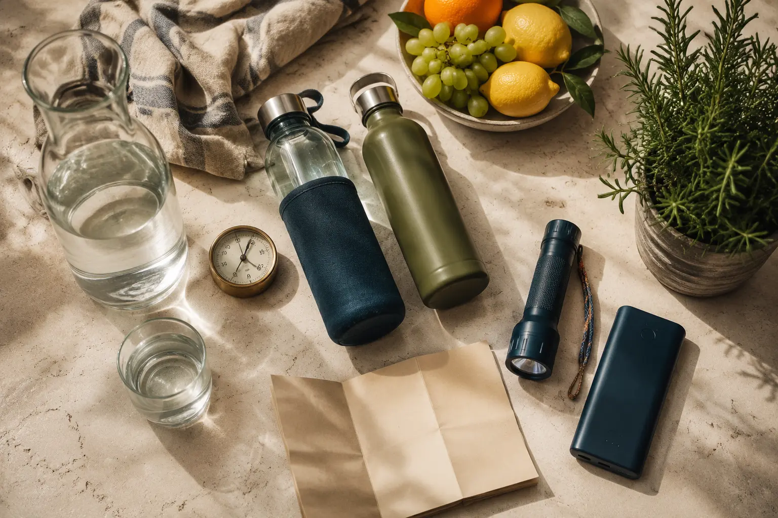 Household supplies for a heatwave plan