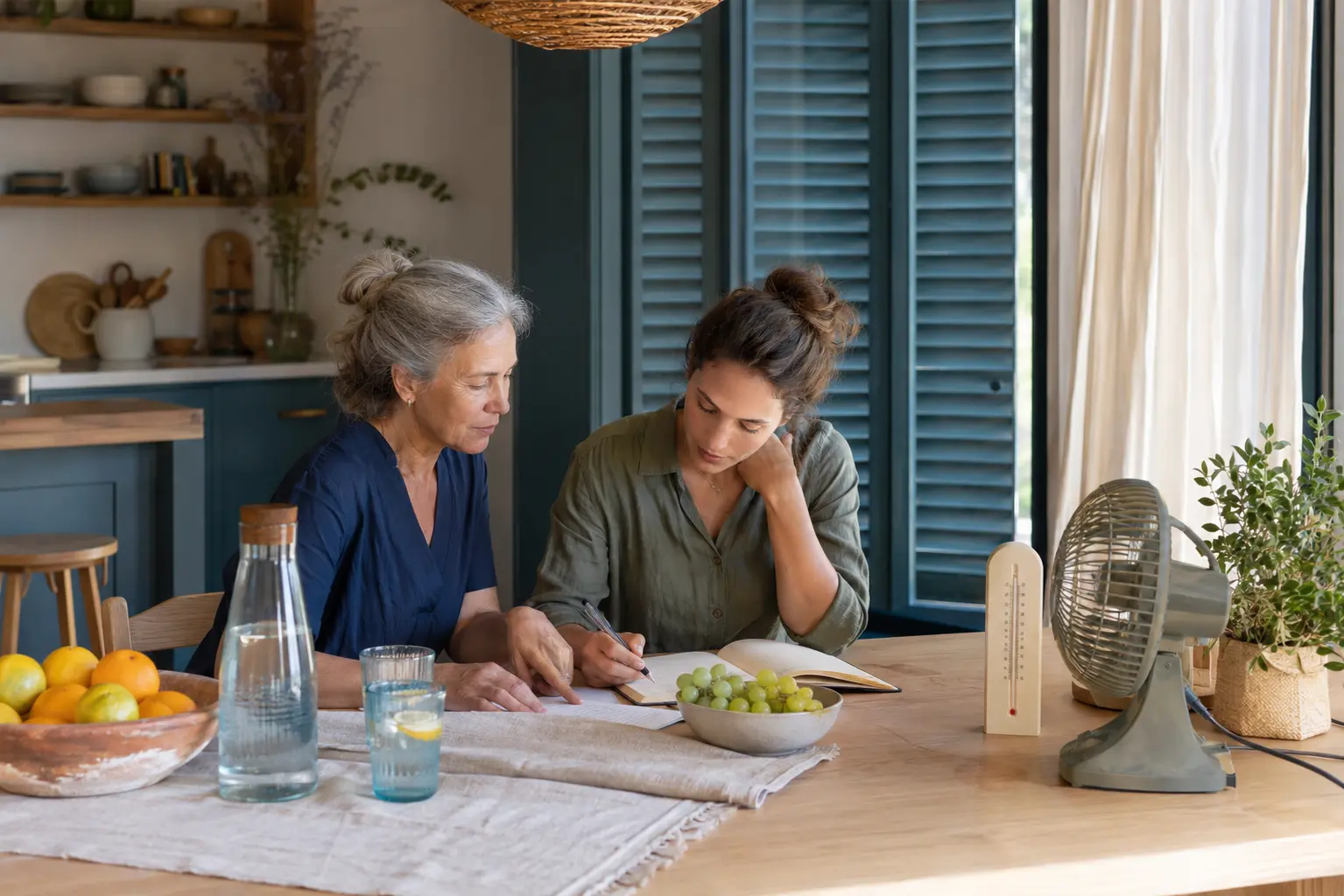 A family preparing a household heat plan